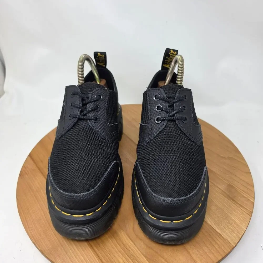 Dr Martens Shoes Womens 7 Audrick 3I Black Canvas Chunky Platform Grunge Punk